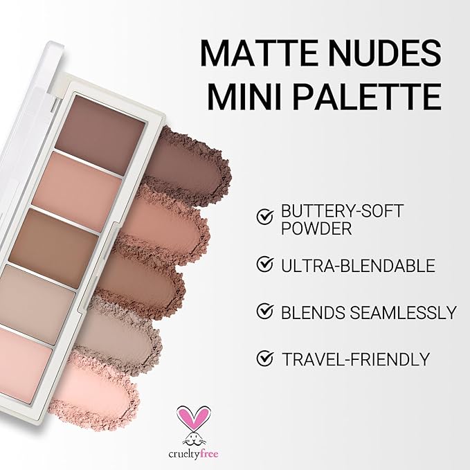 Erinde 5 Colors Matte Eyeshadow Palette Makeup, Natural Classic Nude Neutral Nude Brown Eye Shadow, Long Wearing Waterproof Everyday Eye Makeup for Brown Eyes, Off White Beige, Light to Dark Brown, 01-Velvo Beauty