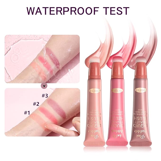 Liquid Blush Beauty Wand Matte Cream Blush Stick with Soft Cushion Applicator For Natural Cheek Tint Blendable Lightweight Long Lasting Dewy Finish makeup blush for Face(01 Nude Orange)-Velvo Beauty