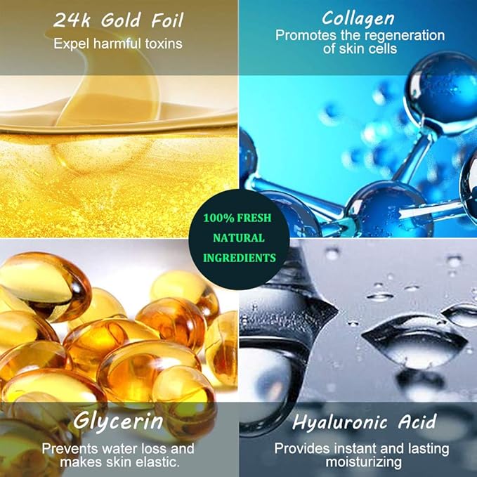 Under Eye Patches, 24K Gold Eye Mask, 60PCS Under Eye Mask, Collagen Gel Pads Patch Treatments for Lighten Wrinkles Puffy Eyes Dark Circles Anti-Aging Moisturizing, Fine Lines Eye Bags Women Men-Velvo Beauty