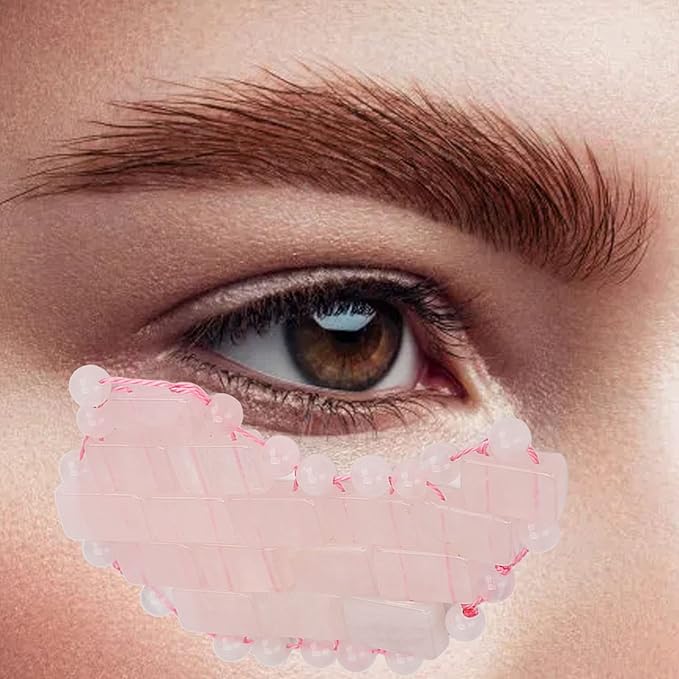 2Pcs Jade Eye Mask, Jadestone Eye Patch, Rose Quartz Anti Aging Eye Pad Sleep Eye Pad to Eliminate Wrinkles, Puffiness & Irritation (Reusable)-Velvo Beauty