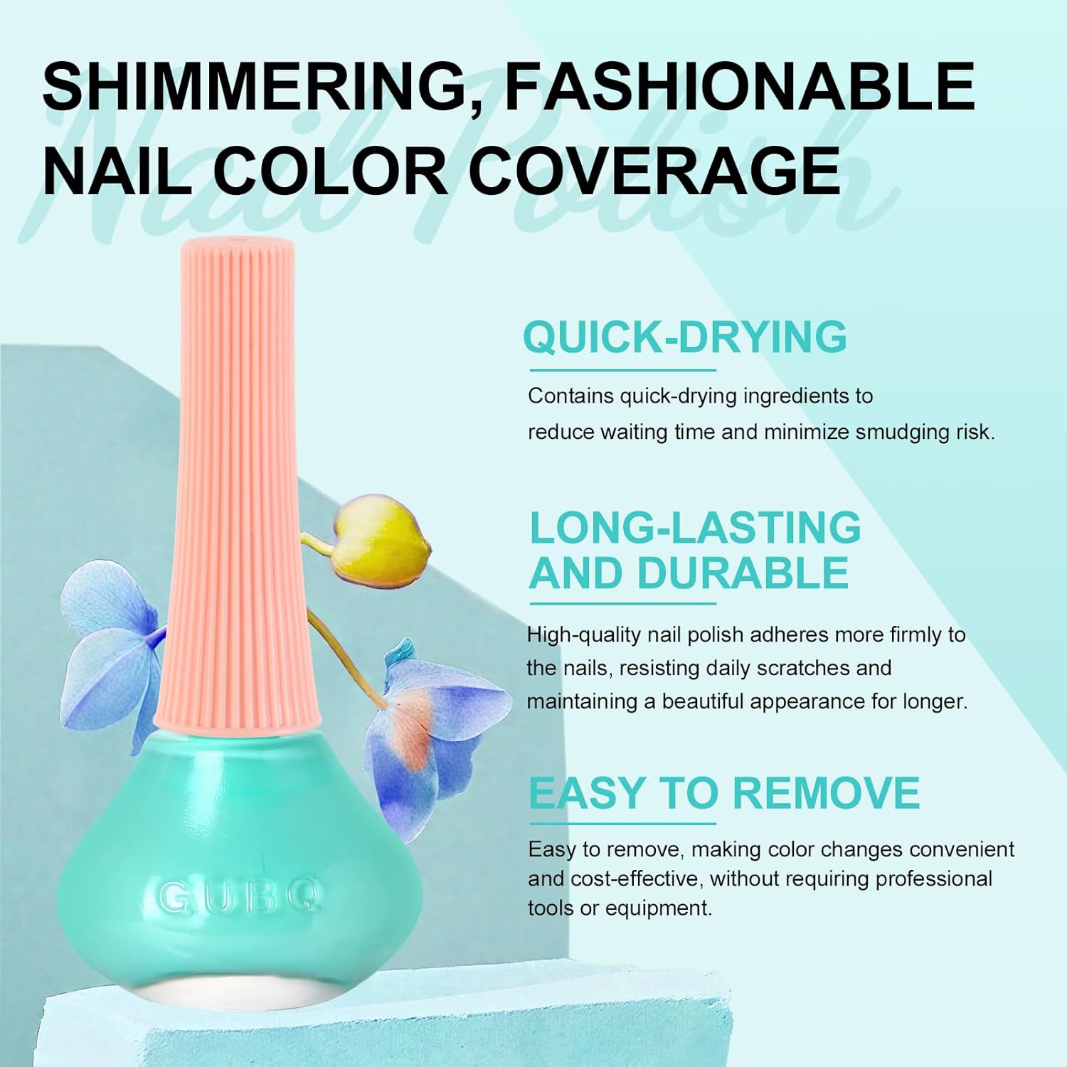 Major Dijit Bright Cyan Quick Dry Regular Nail Polish - Nail Art Lacquer, 0.41 Fl Oz-Velvo Beauty