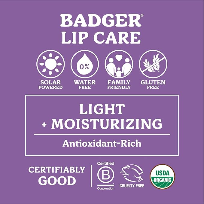 Badger - Classic Lip Balm Gold Box with Aloe, Extra Virgin Olive Oil, Beeswax & Essential Oils, Lip Balm Variety Pack, Certified Organic, 0.15 oz (4 Pack)-Velvo Beauty