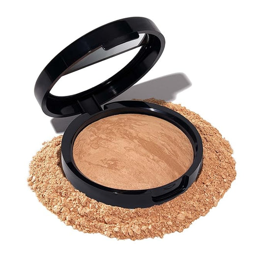 LAURA GELLER NEW YORK Award-Winning Baked Balance-n-Brighten Color Correcting Powder Foundation - Golden Medium - Buildable Light to Medium Coverage - Demi-Matte Natural Finish-Velvo Beauty