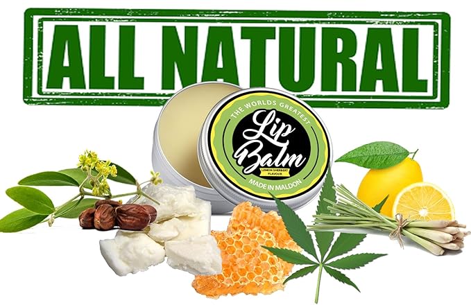 Lip Balm - Lemon Sherbet Flavoured Natural & Organic Lip Moisturizer Balm | Made with Shea Butter Beeswax Jojoba oil & Hemp Seed Oil, The Beard & the Wonderful Lip Balms for Dry & Cracked Lips | 15mL-Velvo Beauty