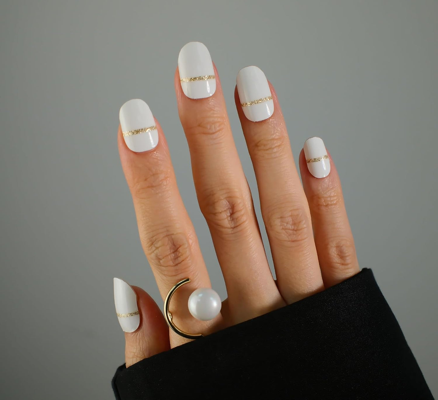 Nail Polish Strips, 32PCS Salon Quality Wraps, Long Lasting Gel Nail Stickers for Women Easy Apply& Remove (White Frost on Cake)-Velvo Beauty