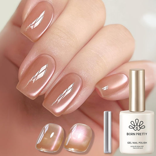 BORN PRETTY Cat Magnetic Eye Gel Nail Polish Crystal Light Vei Magnetic Gel Polish Nail Art Manicure DIY at Home 15ML-Velvo Beauty