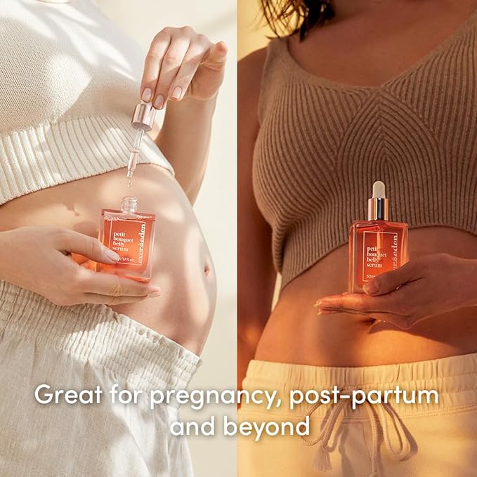 Evereden Postpartum Glow Duo - Petit Bouquet Belly Oil & Nourishing Stretch Mark Cream - Dermatologist-Developed Clean & Vegan Maternity Skincare Postpartum Gifts for New Mom - Stretch Mark Reduction-Velvo Beauty