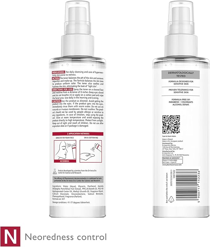 Redness Soothing Mist Toner, Facial Toner, Face Mist, Helps Soothe Redness, Hydrate, Even Skin Tone, for Sensitive & Red Skin, Alcohol-Free, pH Balanced Face Toner, Puri-CAPILIQUE-Velvo Beauty