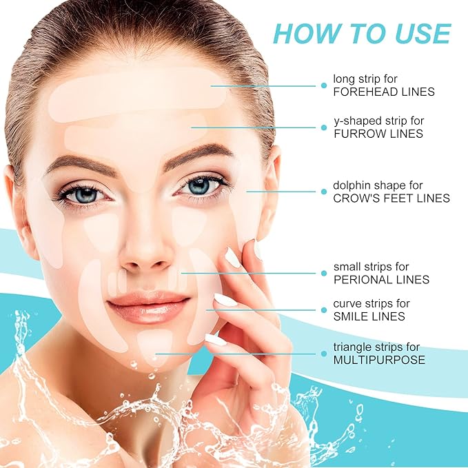 Face & Forehead Wrinkle Patches, Anti Wrinkle Patches for Forehead, Smile Lines, Crows Feet, Nasolabial Folds, Frown Lines, Overnight Treatment, 256 Pcs Facial Patches-Velvo Beauty