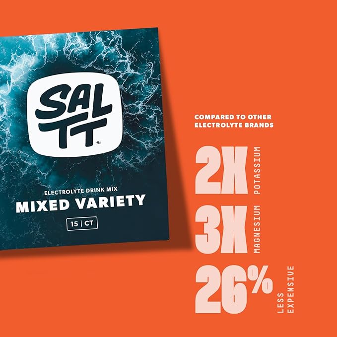 Keto Chow SALTT Electrolytes Powder Packets, All Things Mixed Variety Pack (15 Packets) - Magnesium, Potassium, Sodium, Trace Minerals - Vegan & Gluten Free - Travel Essentials - Made in USA-Velvo Beauty