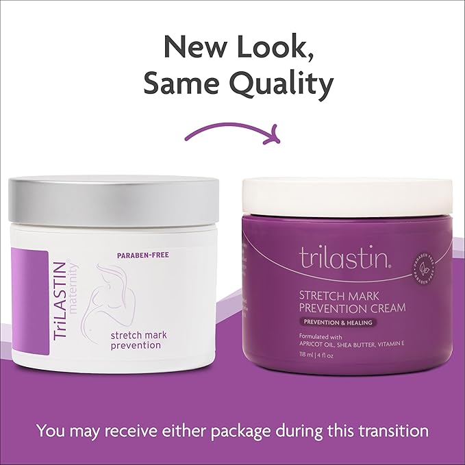 TriLASTIN Maternity Stretch Mark Cream for Pregnancy - 4 Oz (3-Pack) - Hypoallergenic & Paraben-Free Silicone Scar Cream & Shea Butter - Pregnancy Must Haves-Velvo Beauty