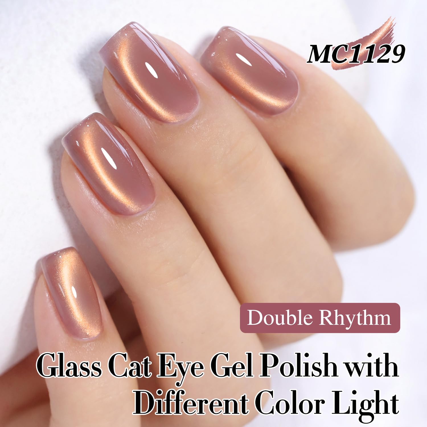 Double Rhythm 6 Colors Cat Eye Gel Polish Set Shimmer Glitter with Magnet Holographic Reflective Magnetic UV Nail Art Kit (6-Kit 43)-Velvo Beauty