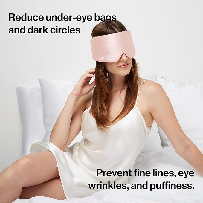 Dore & Rose Deep Sleep Mask Light Blocking, 23 Momme Mulberry Silk Eye Mask, Ultra Soft, Adjustable - Travel Sleeping Mask for Men & Women - Pink-Velvo Beauty