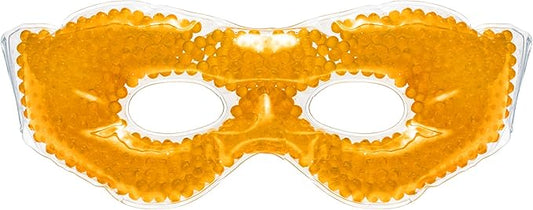 Gel Eye Mask, Orange - Cold Compress Ice Pack with Gel Beads - Microwave Safe for Heat Therapy - Great for Puffy Eyes, Dark Circles, Dry Eyes, Soothing Headaches-Velvo Beauty