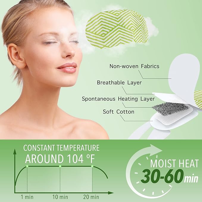 Steam Eye Masks, 20 Packs Heated Eye Mask for Dry Eyes, Puffy Eyes, Dark Circles, Disposable Moist Warm Eye Mask for Sleeping, Relief Eye Fatigue Hot Sleep Eye Mask, Unscented-Velvo Beauty
