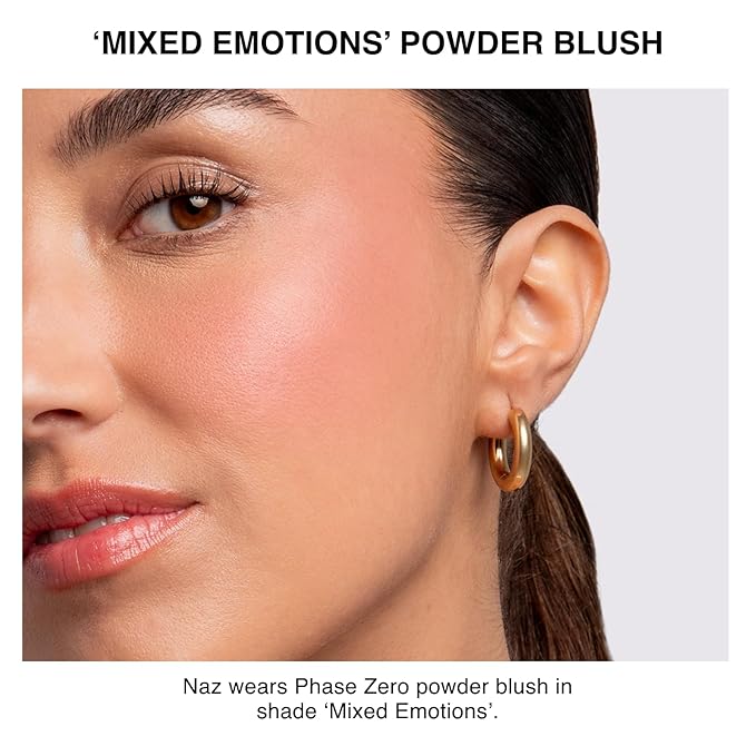 Makeup Powder Blusher - "Mixed Emotions" - 4g / 0.141oz - Pigmented, Buildable, Lightweight Powder Blush for a Radiant, Healthy, Natural Glow. Versatile Shades - Pink - Shimmer finish.-Velvo Beauty
