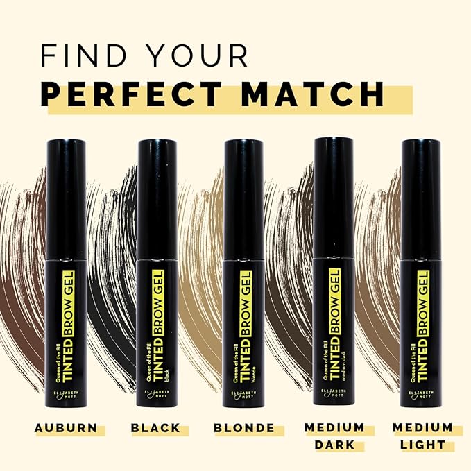 Elizabeth Mott Queen of the Fill Tinted Eyebrow Gel – Brow Filler, Volumizer & Setter – Defines, Shapes & Covers Gray Hairs – Water-Resistant, Long-Lasting – Cruelty-Free – Blonde Shade 4g-Velvo Beauty