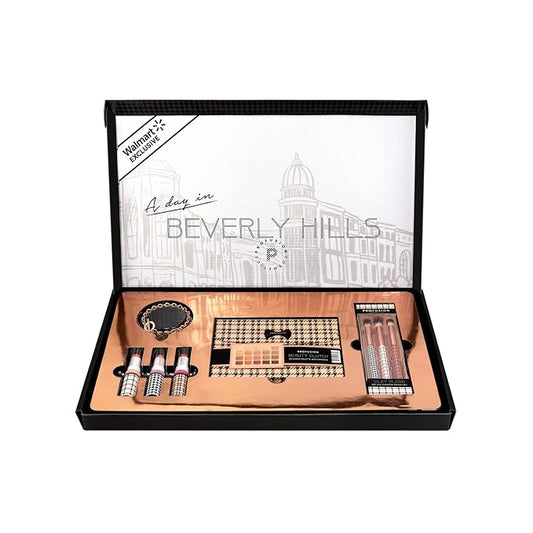 Profusion Cosmetics Beverly Hills PR Box, Includes Beauty Clutch 20 Shade Palette with Mirror, 3 Pc Eyeshadow Brush Set, and Lip Balm Trio to Enhance Your Beauty Routine-Velvo Beauty