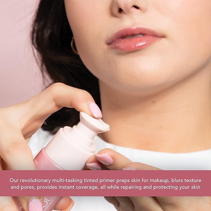 Doll 10 - Doll Skin Tinted Serum Primer - Blurs Color, Texture & Pores - Improves Skin While Wearing - Good for All Skin Types - Oil Free, Vegan, Cruelty Free & No Parabens (Tan-Deep, 1 oz)-Velvo Beauty