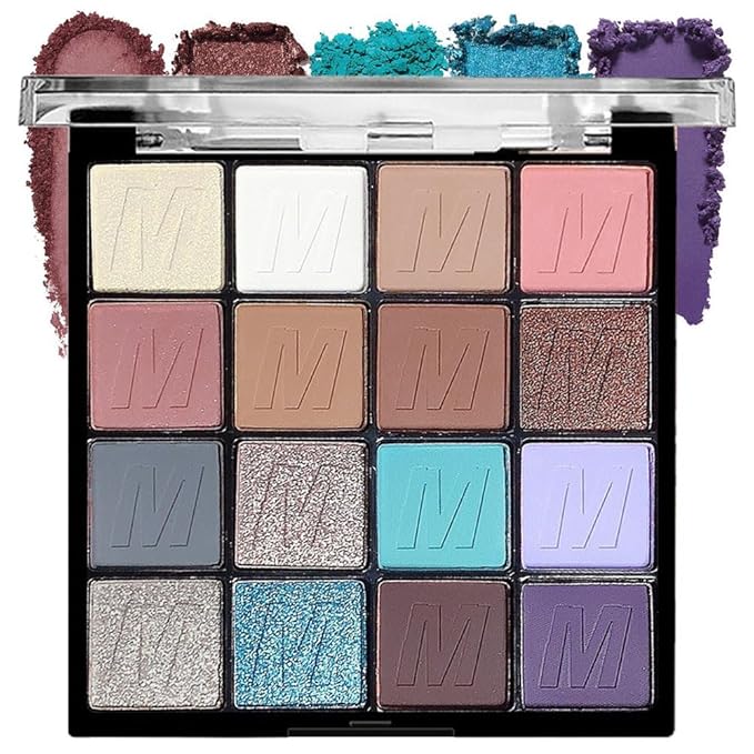 9 Colors Blue Champagne Gold Matte Shimmer Eyeshadow Palette for Eye Makeup,High Pigmented Silver Brown Eye Shadow Primers Powder Palet de sombras de ojos-Velvo Beauty