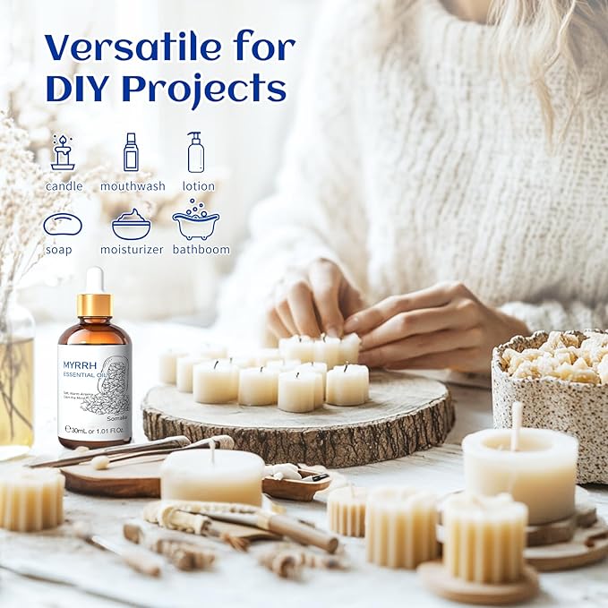 HIQILI Myrrh Essential Oil, for Skin, Massage, 100% Pure & Natural - 1.01 Fl Oz-Velvo Beauty