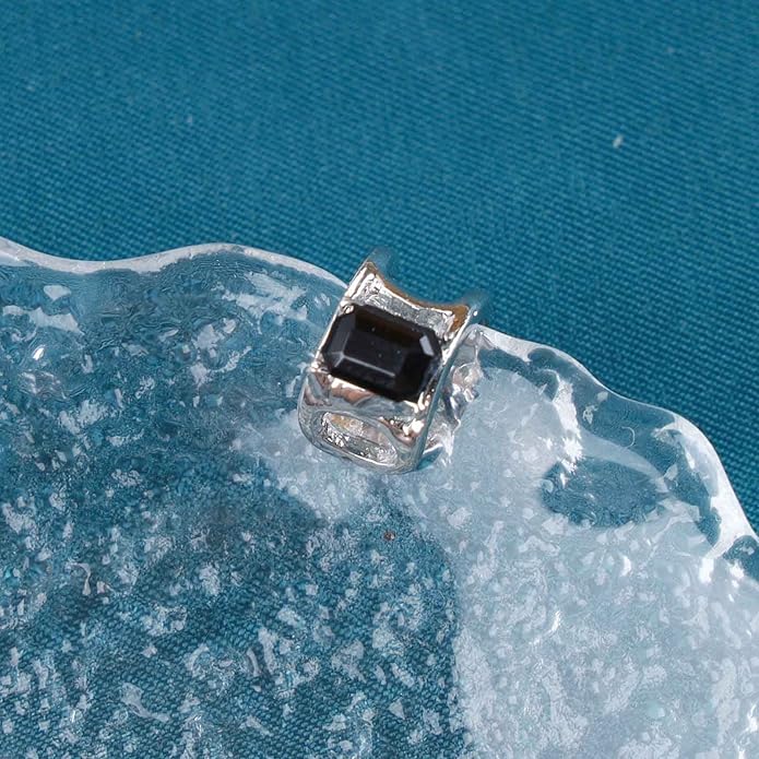 Vintage Crystal Ear Cuff Earrings Black Onyx Cuff Earrings Rhinestone Cartilage Earrings Silver Open Cuff Wrap Earrings Jewelry for Women-Velvo Beauty