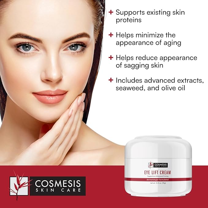 Eye Lift Cream - Lifts & Firms, Promotes Collagen & Elastin Formation, Minimizes Aging - 0.5 fl oz - Cosmesis-Velvo Beauty