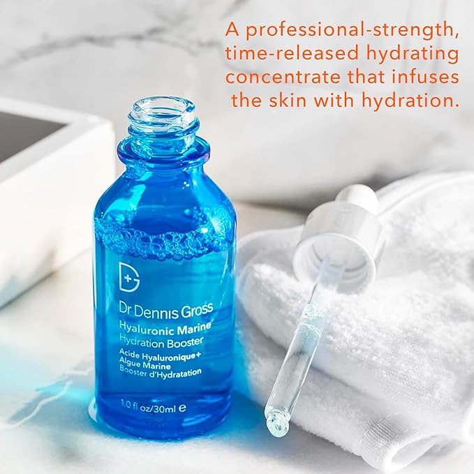 Dr Dennis Gross Hyaluronic Marine™ Hydration Booster: for Dehydrated, Rough Texture, Dry Fine Lines & Wrinkles, 1 fl oz-Velvo Beauty