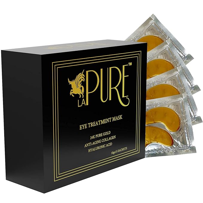 24K Gold Eye Treatment Masks - Under Eye Patches, Under Eye Bags Treatment, Eye Mask for Puffy Eyes, Anti-Wrinkle, Dark Circles, Gel Pads 15 Pairs-Velvo Beauty
