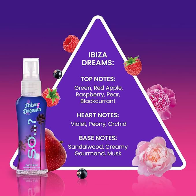 So...? Escapes Body Mist Set - Perfumes for Women - Everyday Body Spray for Women - Vegan, Cruelty Free Fragrances - Travel Size Gift Set - 4 pcs-Velvo Beauty