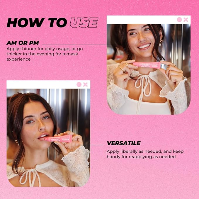 Vitamasques Overnight Lip Mask - Hydrating Vanilla Lip Balm Moisturizer with Vitamins & Natural Oil Hydrates, Nourishes & Plumps Lips Area - Korean Skin Care Lip Care Products (Pack of 3)-Velvo Beauty