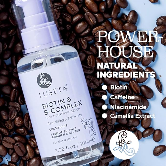 Luseta Biotin B-Complex Hair Oil Thickening & Strengthening for Thin and Dry Hair Promote Hair Growth 3.38oz-Velvo Beauty