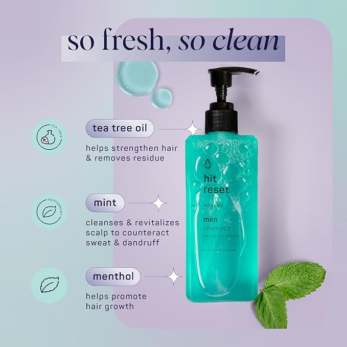 SpaLife Men's Hair & Body Care 4-Piece Set – Body Wash, Shave Gel, After-Shave Gel, Shampoo – Men's Skincare – After-Shave Lotion for Men – Gift Set – Gifts for Men – Gifts for Guys-Velvo Beauty