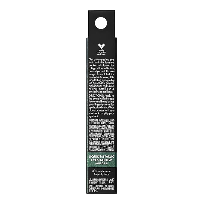 e.l.f. Liquid Metallic Eyeshadow, Quick-Drying, Long-Lasting, Gel-Based Formula For One-Swipe Pigmented Coverage, Vegan & Cruelty-Free, Aurora-Velvo Beauty
