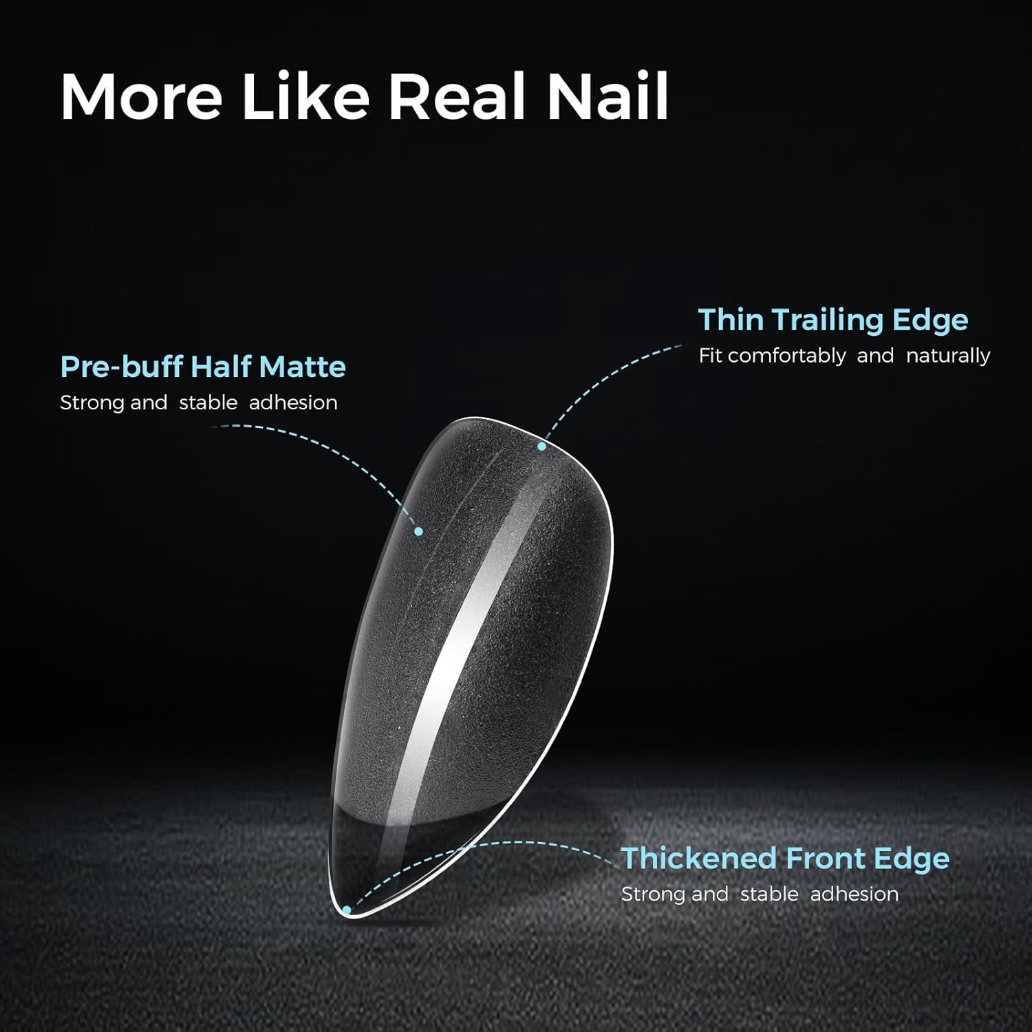 TOMICCA Short Almond Nail Tips, 15 Sizes 240Pcs Acrylic Nail Kit with Almond Nail Tips - Clear Press-On Nails for Extension, DIY Manicure Set, Gel & Acrylic Nail Tips Natural Fake Nails-Velvo Beauty