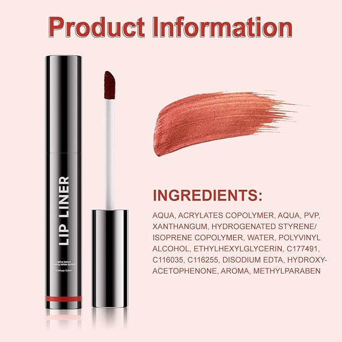 Lip Stain Peel Off - Lip Liner Waterproof, Lip Liner Stain Transfer Proof & Plumping, Moisturizing Non-Stick Cup Matte Finish Stay On All Day, Cocoa Color-Velvo Beauty