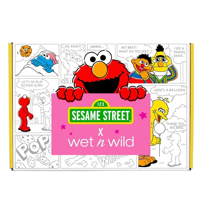 wet n wild Sesame Street Limited Edition PR Box - Makeup Set with Versatile Brushes, Vibrant Buildable & Blendable Palettes & Lip Glosses for Unique Looks, Cruelty-Free & Vegan-Velvo Beauty