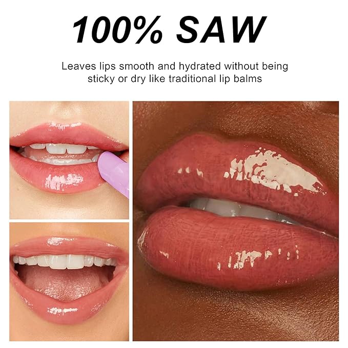 MAEPEOR Nourishing Lip Balm 8 Colors Smooth Moisturizing Lip Glow Gloss Non-Sticky and Long-lasting Hydrating Jelly Lip Balm for Women and Girls (Color 03)-Velvo Beauty