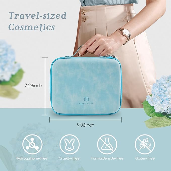 Color Nymph Makeup Palettes Makeup kits for Girls Any Ages, Teens Makeup Pallet for Beginner with Reusable Handbag, Eyeshadow Palette with Blushes Bronzer Highlighter Lipgloss Lip Oil Brushes Mirror-Velvo Beauty