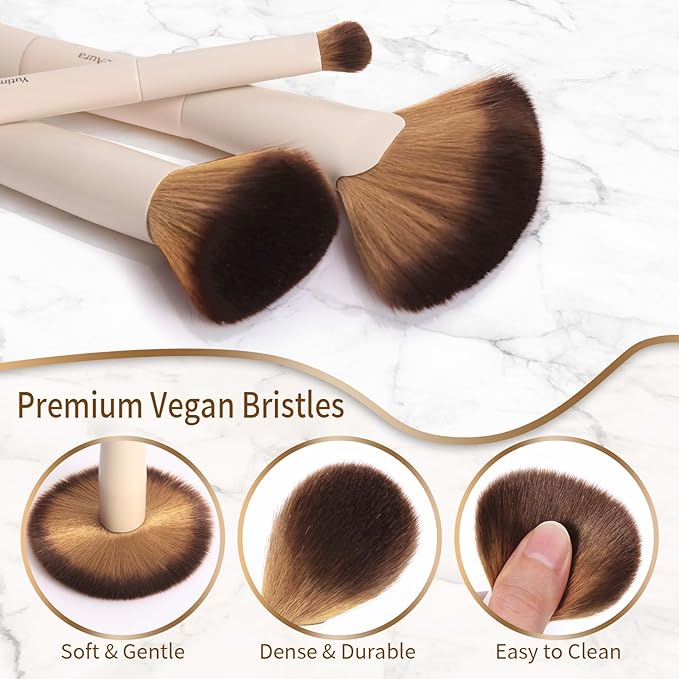 Makeup Brushes, Dual End Makeup Brush Set 7 Pcs, Foundation Contour Powder Concealer Eye Shadows Blush Make Up Brushes, Travel Gift Set, Cruelty-Free-Velvo Beauty