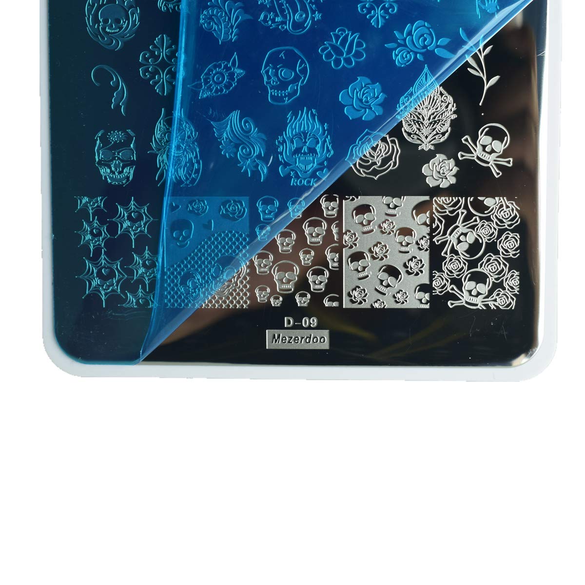 2pcs 9.5x14.5cm Nail Stamping Plates Geometry Skull Series Nail Art Stamp Templates Stencils Design Polish Manicure Stripe Dot Love Image Painting Nail Plate-Velvo Beauty