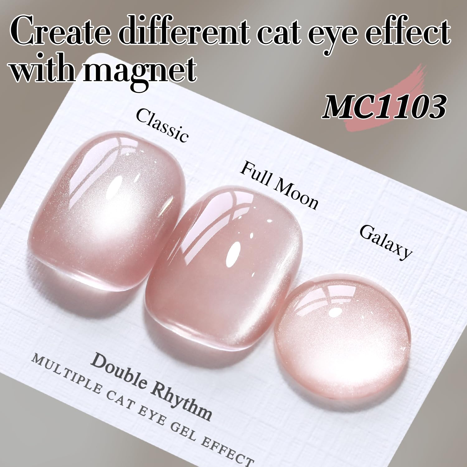 Double Rhythm Jelly Glass Cat Eye Gel Polish with Magnet 15ML Holographic Glitter Shimmer Translucent Sheer Color Magnetic Nail Polish Salon DIY at Home (Jelly Nude-MC1103)-Velvo Beauty