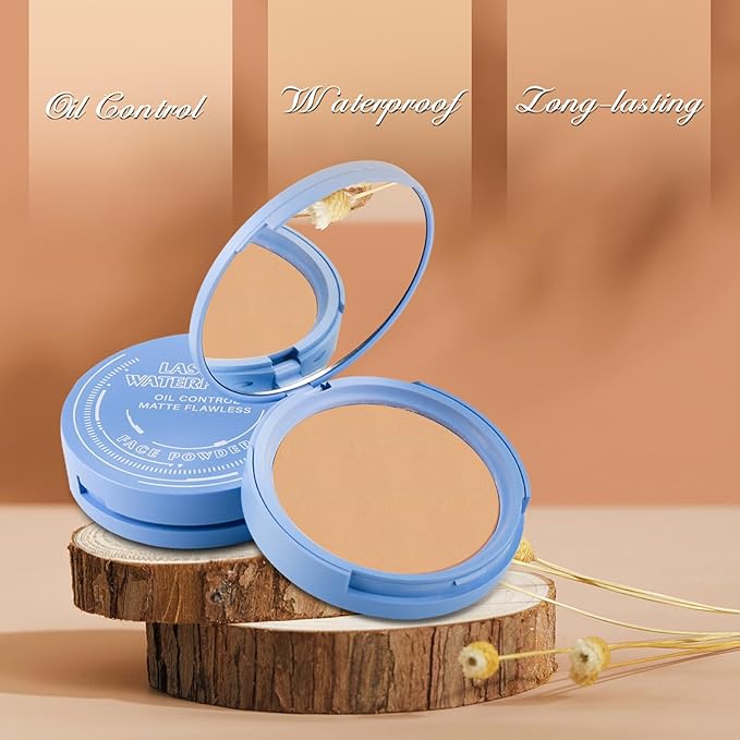 Oil Control Face Powder, Matte Smooth Setting Powder, Waterproof Long-Lasting Setting Powder, Perfect Lightweight Face Makeup For Soft Focus Finish, Minimizes Fine Lines And Pores (Pure Beige)-Velvo Beauty