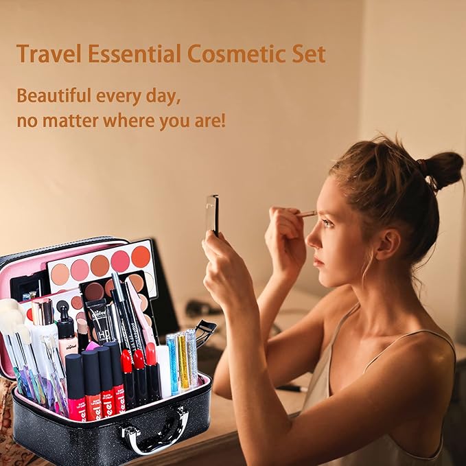 All-in-one Professional Makeup Set for Beginners or teen girls, Cosmetic-Gift for Women -Include Makeup Brush Set, Eyeshadow Palette, Eyebrow Pencil, Mascara, Concealer, Lip Gloss Set -014-Velvo Beauty