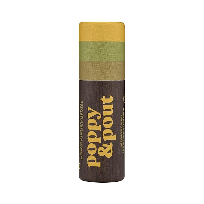 Poppy & Pout Midnight Mint Jumbo Lip Balm | All Natural Lip Balms & Moisturizers | Hydrates with Beeswax, Vitamin E, Organic Coconut Oil | Cruelty-Free | Lip Balm in Recyclable Cardboard Tube-Velvo Beauty