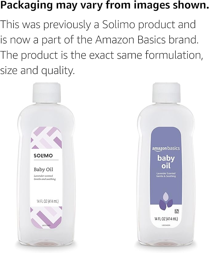Amazon Basics Baby Oil, Lavender Scented, 14 Fluid Ounce, 1-Pack (Previously Solimo)-Velvo Beauty
