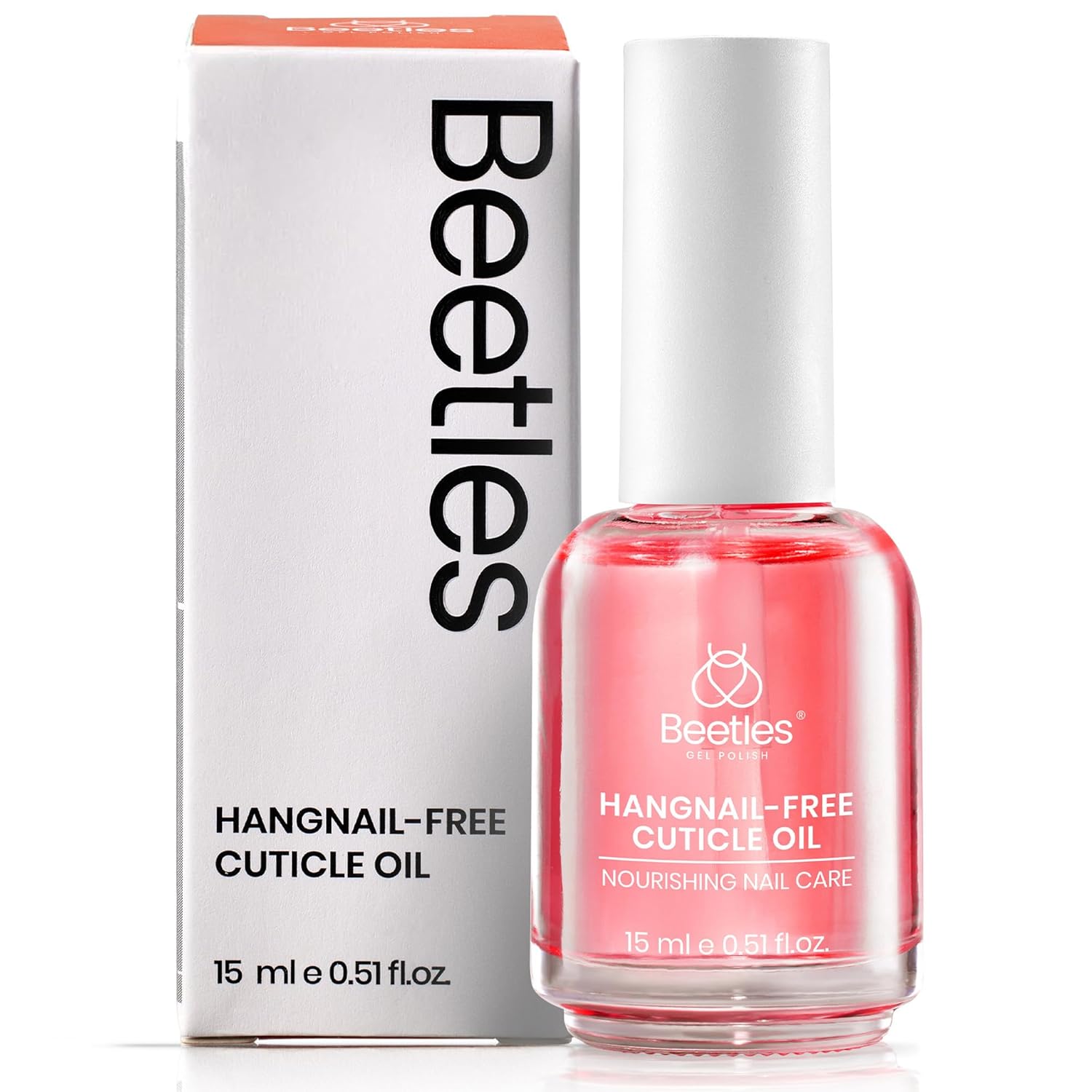 Beetles Cuticle Oil for Nail & Cuticle Care, 15ml Natural Rose Smell Oil with Vitamin E Nourish Condition Dry Stronger Nails SPA & Hand Manicure DIY Salon Needs Gifts for Her Women-Velvo Beauty