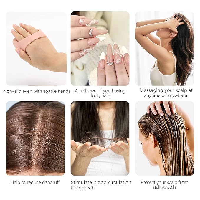 BTYMS 2 Pcs Solid Sillicone Scalp Massager Hair Shampoo Brush Scalp Scrubber Exfoliating Brush Hair Washing Brush Head Scrubber for Shower-Velvo Beauty