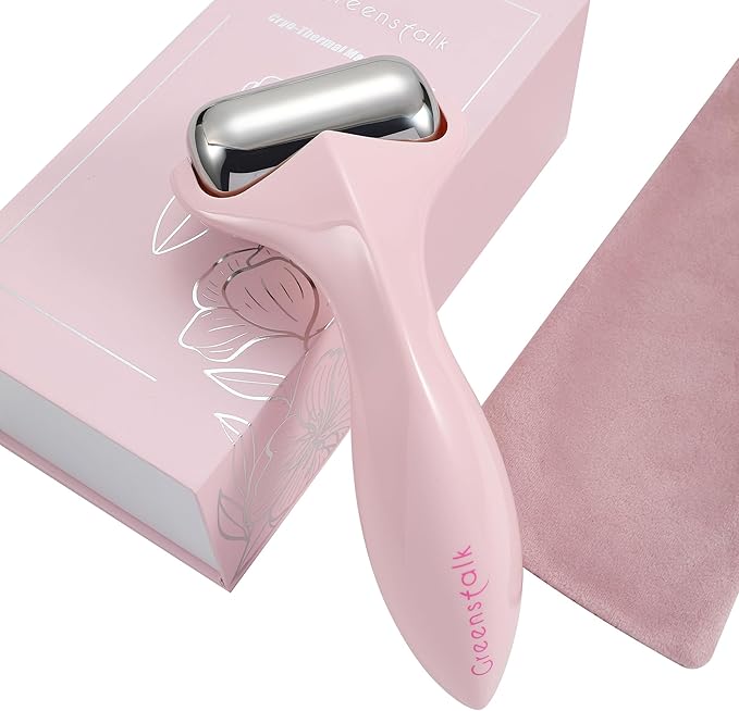 Greenstalk Ice Roller for Face & Eyes – Medical-Grade Stainless Steel Cooling Face Roller for Puffiness Relief, Dark Circles, Skincare Routine – Dual Cold & Warm Therapy, Ergonomic Design-Velvo Beauty