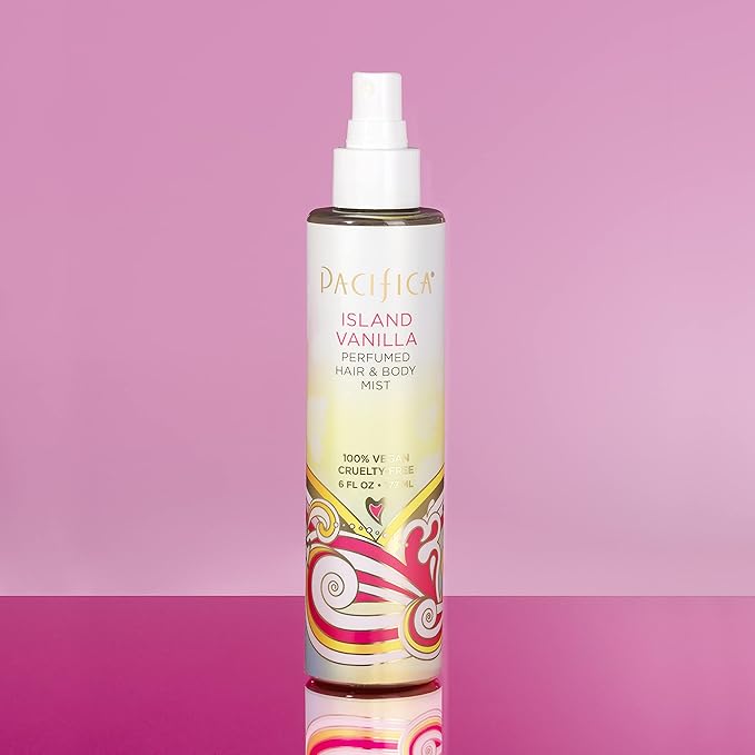 Pacifica Island Vanilla Spray Perfume & Hair and Body Mist Set – Tahitian Vanilla Clean Fragrance Duo, Essential Oil Blend, Alcohol-Free Hair/Body Mist Clean Beauty 100% Vegan & Cruelty-Free-Velvo Beauty